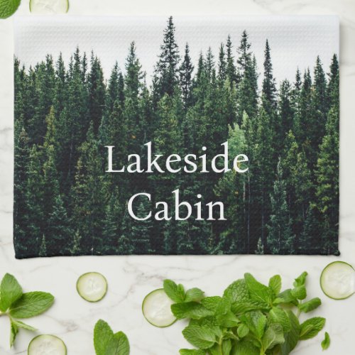 Cabin Woodsy Airbnb Vacation Rental Trees Kitchen Towel