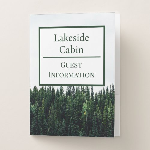 Cabin Woodsy Airbnb Vacation Rental Trees Pocket Folder