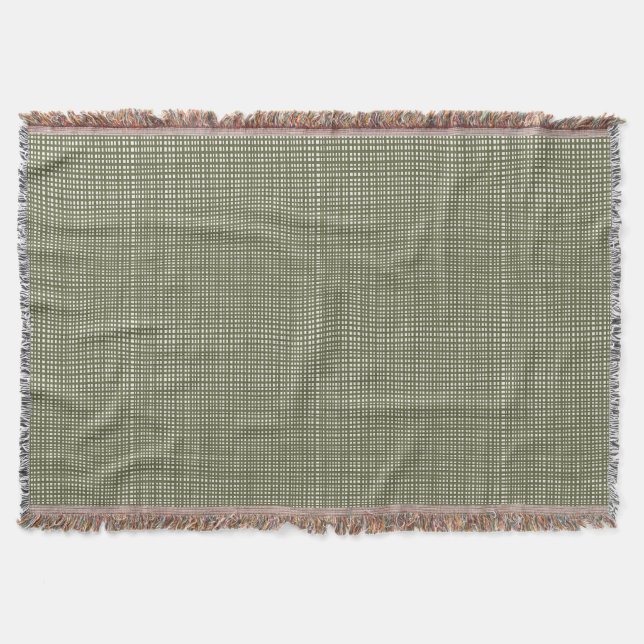 Cabincore Wobbly Gingham Christmas Green Throw Blanket (Front)