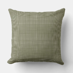 Cabincore Wobbly Gingham Christmas Green Throw Pillow