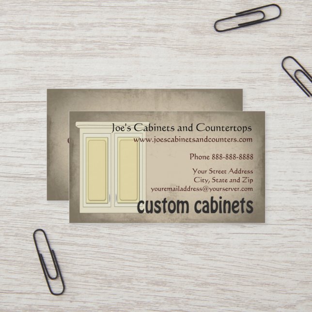 Cabinet Countertop Remodeling Business Card (Front/Back In Situ)