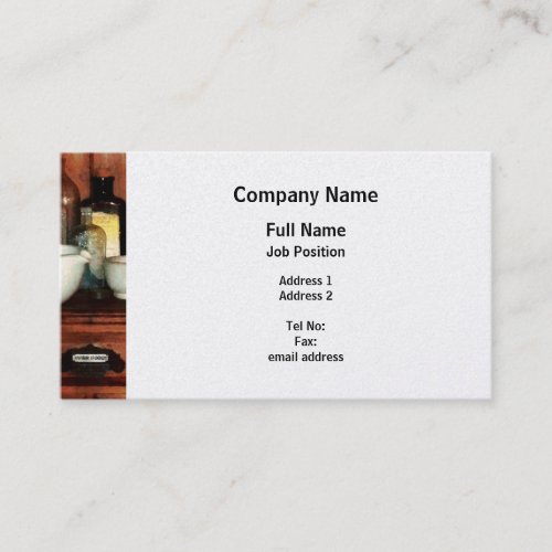 Cabinet Wity Mortar and Pestles - Platinum Business Card Templates
