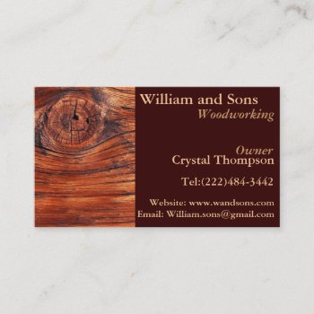 Cabinet Woodworking Carpentry Business Cards by crystaldream4u at Zazzle