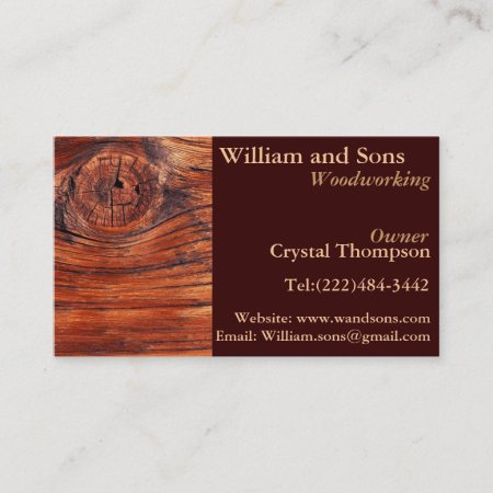 Cabinet Woodworking Carpentry Business Cards