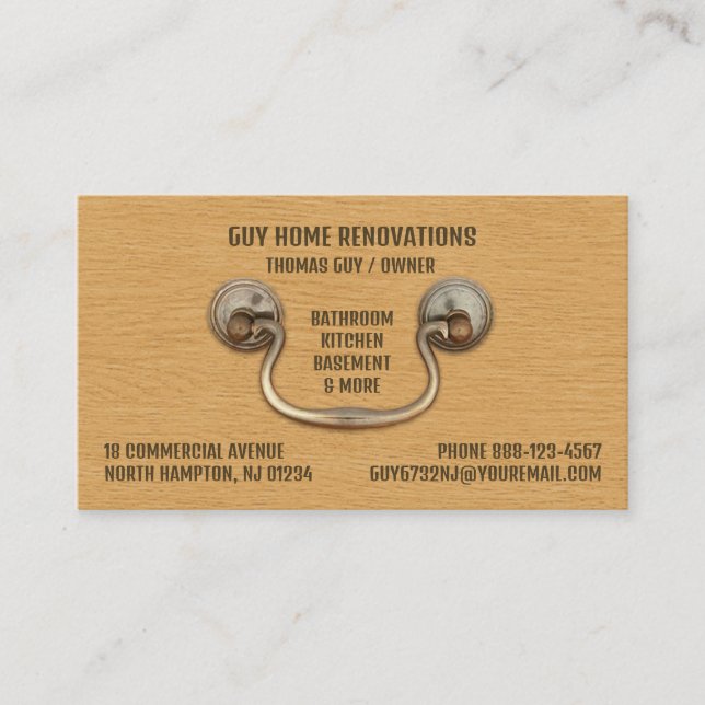 Cabinetry Carpentry Business Card (Front)