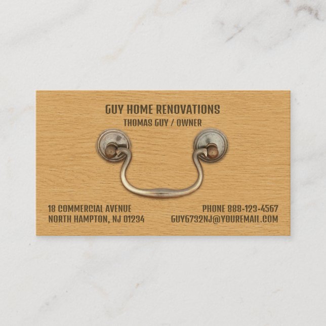 Cabinetry Carpentry Business Card Template (Front)