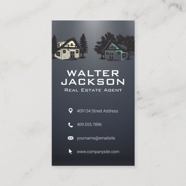 Cabins | Real Estate Property Business Card (Front)