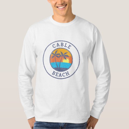 Cable Beach Bahamas Faded Classic Style T_Shirt