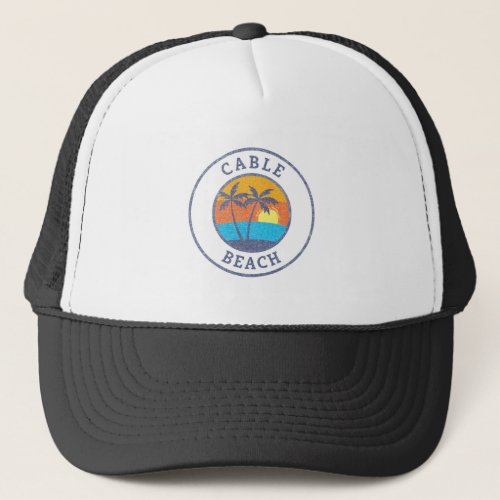 Cable Beach Bahamas Faded Classic Style Trucker Hat