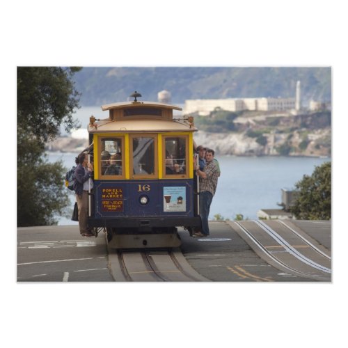 Cable car chugs up Hyde Street in San Photo Print