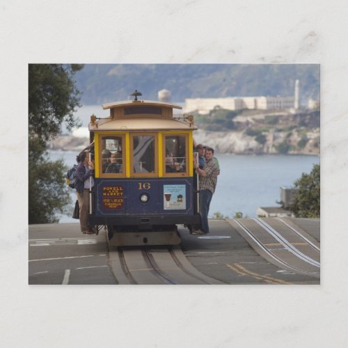 Cable car chugs up Hyde Street in San Postcard
