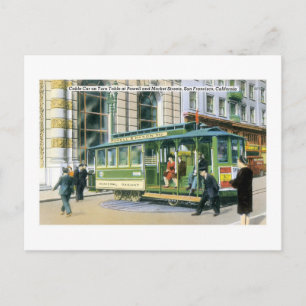 Cable Car, Market Street, SF, CA Postcard