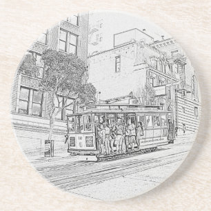 Cable Car Sandstone Coaster