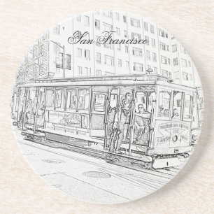 Cable Car Sandstone Coaster