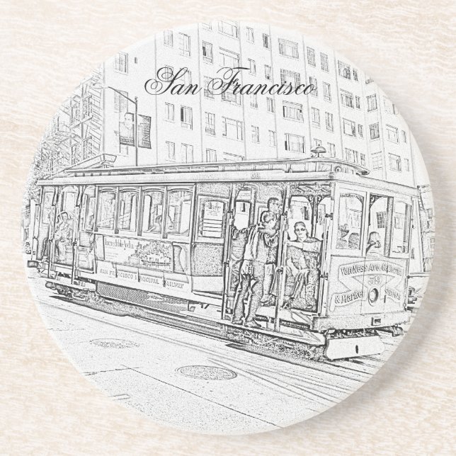 Cable Car Sandstone Coaster (Front)