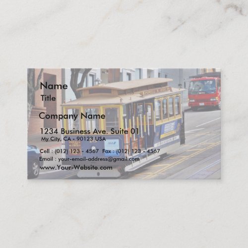 Cable Cars In San Francisco Business Card Templates