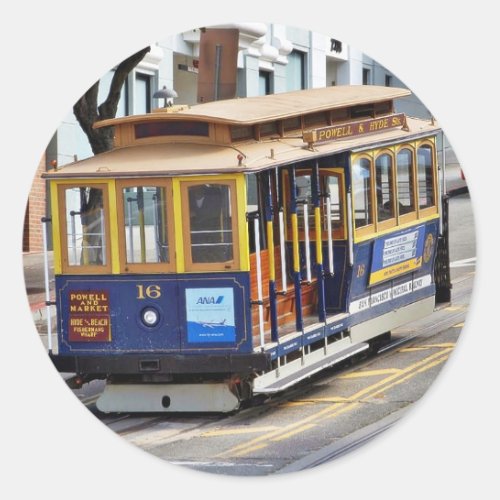 Cable Cars In San Francisco Classic Round Sticker