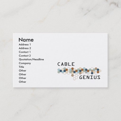 Customizable Cable Genius Business Card Template