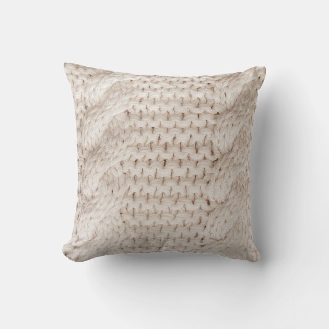 Cable Knit Pattern  Throw Pillow (Front)
