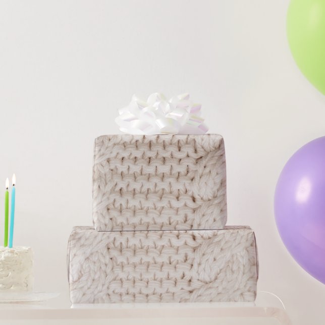 Cable Knit Pattern Wrapping Paper (Party Gifts)