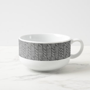 Cable knit sweater soup mug