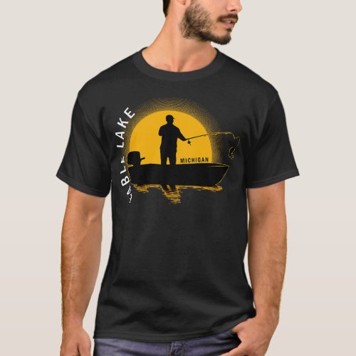 Cable Lake Fishing Michigan Sunrise T_Shirt