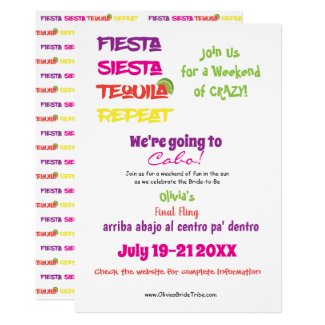 Cabo Bachelorette: Fiesta, Siesta, Tequila, Repeat Invitation