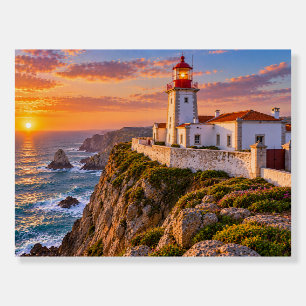 Cabo da Roca Lighthouse Portugal Sunset Foam Board