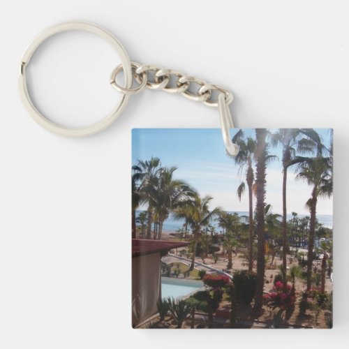 Cabo Hotel room view Keychain