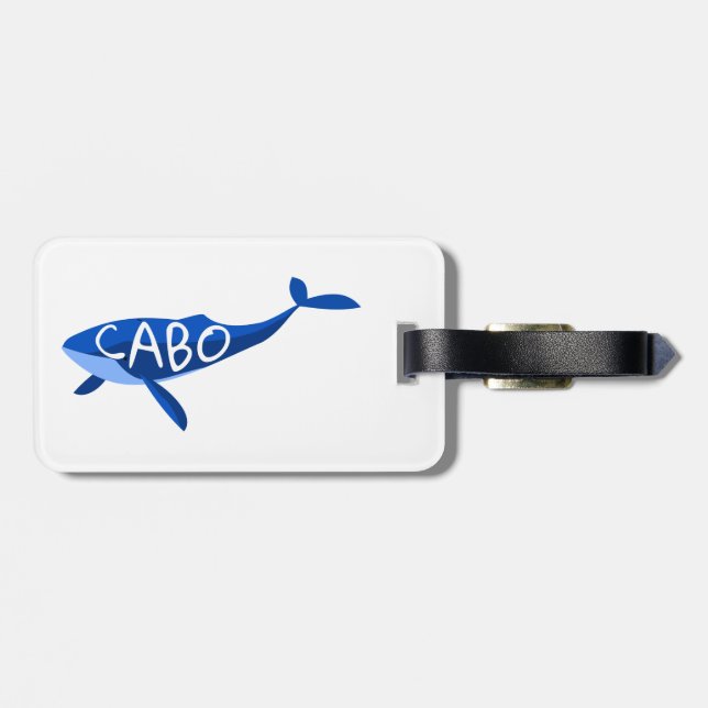 Cabo Mexico Whale Luggage Tag (Back Horizontal)