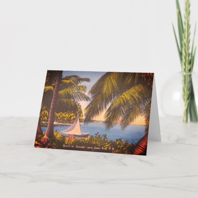 Cabo Rojo, Puerto Rico - Beach at Joyuda Thank You Card (Front)
