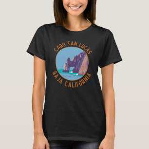 Cabo San Lucas Arch Mexico Retro Distressed Circle T-Shirt