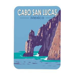 Cabo San Lucas Arch Mexico Travel Art Vintage Magnet