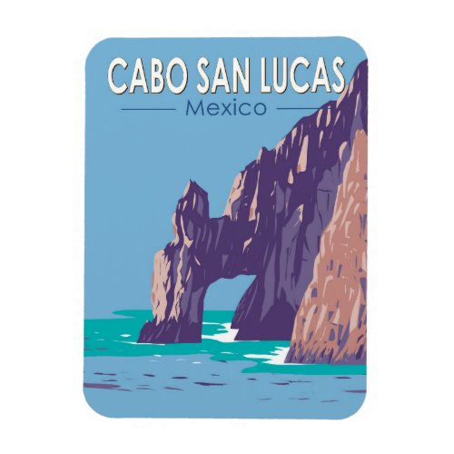 Cabo San Lucas Arch Mexico Travel Art Vintage Magnet