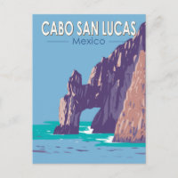 Cabo San Lucas Arch Mexico Travel Art Vintage