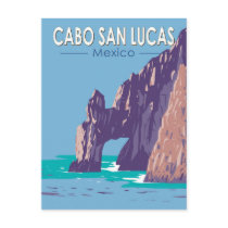 Cabo San Lucas Arch Mexico Travel Art Vintage Postcard