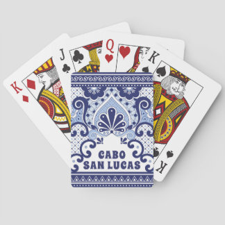 Cabo San Lucas Blue & White Mexican Talavera Tile  Poker Cards