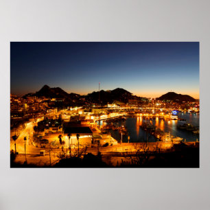 Cabo San Lucas Cityscape At Sunset, Mexico Poster