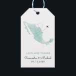 Cabo San Lucas | Destination Wedding | Thank You  Gift Tags<br><div class="desc">This thank you favor tag has a watercolor map of Mexico with text that reads "love and thanks." You can personalize with your name and wedding date.</div>