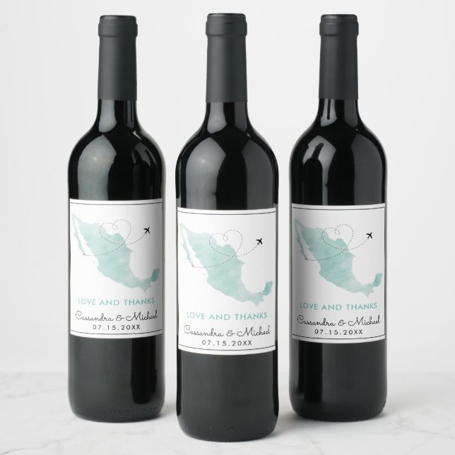 Cabo San Lucas | Destination Wedding |  Wine Label (Bottles)