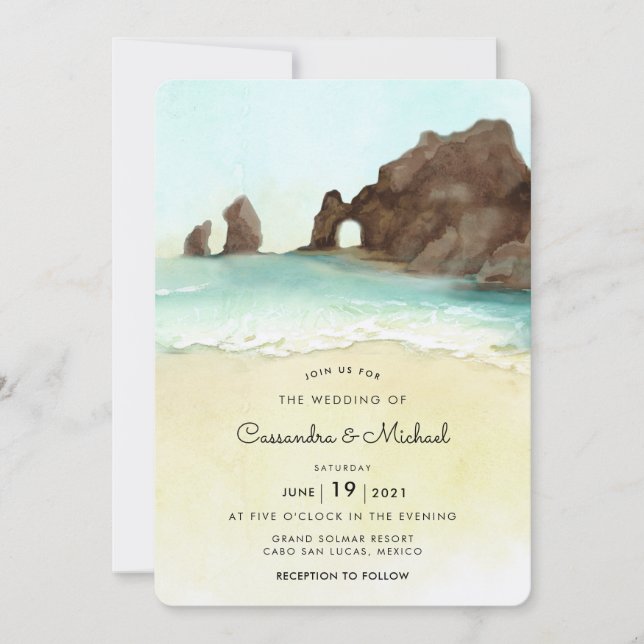 Cabo San Lucas | El Arco | Destination Wedding  Invitation (Front)
