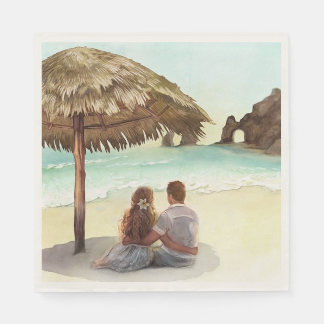 Cabo San Lucas | El Arco | Destination Wedding Napkins (Front)