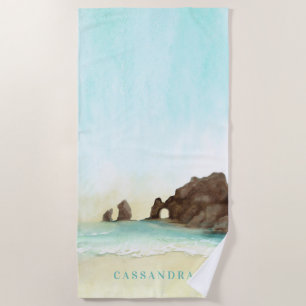 Cabo San Lucas El Arco Personalized Beach Towe Beach Towel