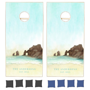 Cabo San Lucas El Arco Personalized Beach Towe Cornhole Set