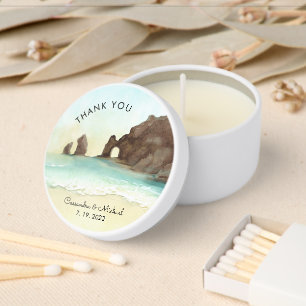Cabo San Lucas El Arco Thank You Card Mini Candle Favors