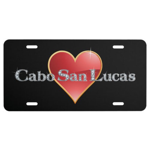 Cabo San Lucas Faux_Diamond Bling License Plate