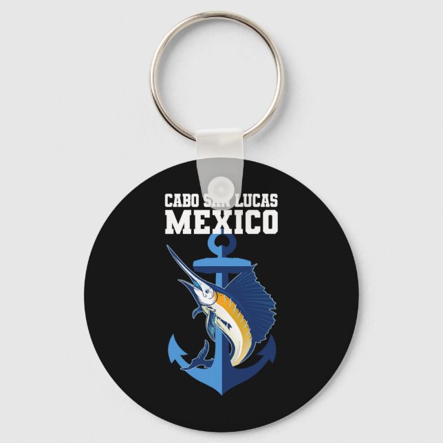 Cabo San Lucas Marlin Fishing Adventure Anchor  Keychain (Front)