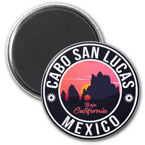 Cabo San Lucas Mexico Arch Vintage retro Sunset Magnet