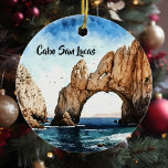 Cabo San Lucas Mexico Beach Arch  Ceramic Ornament<br><div class="desc">This design may be personalized by choosing the Edit Design option. You may also transfer onto other items. Contact me at colorflowcreations@gmail.com or use the chat option at the top of the page if you wish to have this design on another product or need assistance with this design. See more...</div>