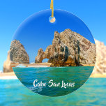 Cabo San Lucas Mexico Beach Arch Ceramic Ornament<br><div class="desc">This design was created though digital art. It may be personalized in the area provided or customizing by changing the photo or added your own words. Contact me at colorflowcreations@gmail.com if you with to have this design on another product. Purchase my original abstract acrylic painting for sale at www.etsy.com/shop/colorflowart. See...</div>